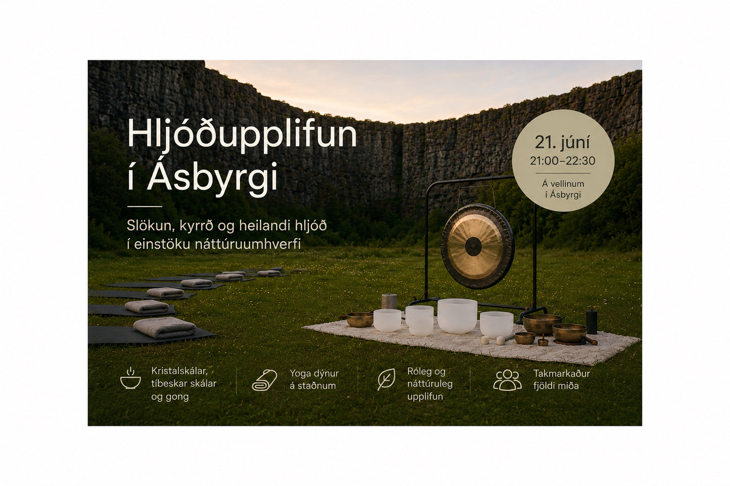 THE FIRST SUMMER SOLSTICE SOUND HEALING IN ÁSBYRGI  June 21st, 2026 • 21:00